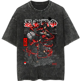 Naruto tee shirt - Itachi streetwear fashion casual dark gray t shirt - Short sleeve vintage tee - Lusy Store LLC