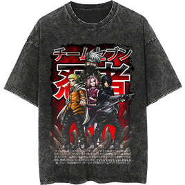 Naruto tee shirt - Kakashi streetwear fashion casual dark gray t shirt - Short sleeve vintage tee - Lusy Store LLC