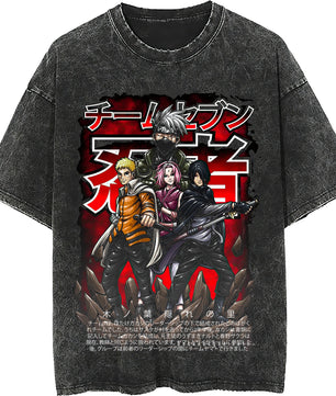 Naruto tee shirt - Kakashi streetwear fashion casual dark gray t shirt - Short sleeve vintage tee - Lusy Store LLC