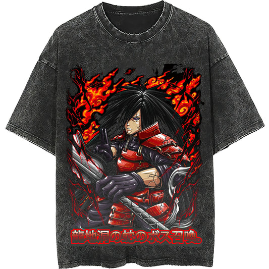 Naruto tee shirt - Madara streetwear fashion casual dark gray t shirt - Short sleeve vintage tee - Lusy Store LLC