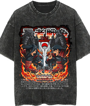 Naruto tee shirt - Madara streetwear fashion casual dark gray t shirt - Short sleeve vintage tee - Lusy Store LLC