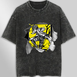 Naruto tee shirt - Minato 3D streetwear funny t shirt hip hop dark gray - Unisex vintage t shirts - Lusy Store LLC