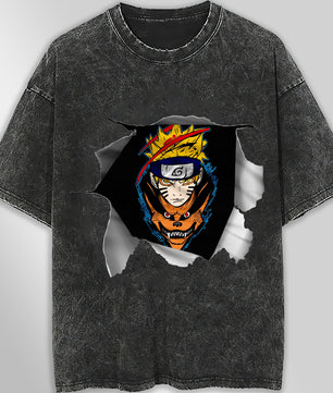 Naruto tee shirt - Naruto 3D streetwear funny t shirt hip hop dark gray - Unisex vintage t shirts - Lusy Store LLC