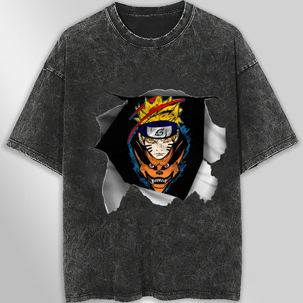 Naruto tee shirt - Naruto 3D streetwear funny t shirt hip hop dark gray - Unisex vintage t shirts - Lusy Store LLC