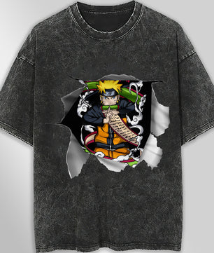 Naruto tee shirt - Naruto 3D streetwear funny t shirt hip hop dark gray - Unisex vintage t shirts - Lusy Store LLC