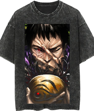 Naruto tee shirt - Obito streetwear fashion casual dark gray t shirt - Short sleeve vintage tee - Lusy Store LLC