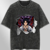 Naruto tee shirt - Sasuke 3D streetwear funny t shirt hip hop dark gray - Unisex vintage t shirts - Lusy Store LLC