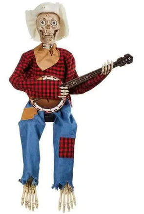 Halloween Banjo Skeleton Decoration Red 40 * 10cm