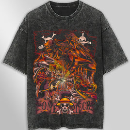 One piece tee shirt - Graphic tees vintage t shirt - Streetwear unisex gray t shirt Dark Gray