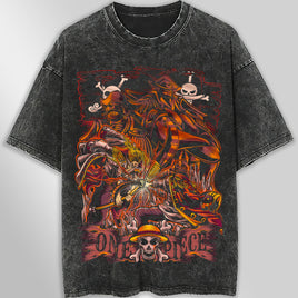 One piece tee shirt - Graphic tees vintage t shirt - Streetwear unisex gray t shirt - Lusy Store LLC