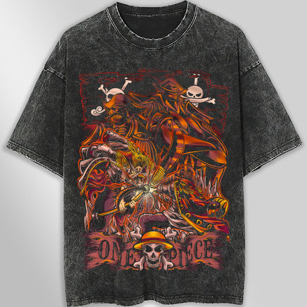 One piece tee shirt - Graphic tees vintage t shirt - Streetwear unisex gray t shirt Dark Gray
