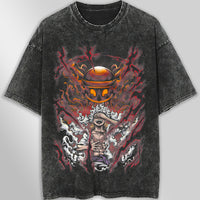 One piece tee shirt - Luffy gear 5 Buggy graphic tees vintage t shirt - Streetwear unisex gray t shirt Dark Gray