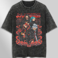 One piece tee shirt - Luffy Shanks Buggy graphic tees vintage t shirt - Streetwear unisex gray t shirt Dark Gray