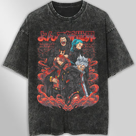 One piece tee shirt - Luffy Shanks Buggy graphic tees vintage t shirt - Streetwear unisex gray t shirt Dark Gray