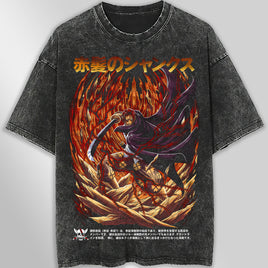 One piece tee shirt - Shanks graphic tees vintage t shirt - Streetwear unisex gray t shirt Dark Gray