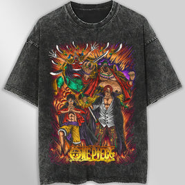 One piece tee shirt - Vintage t shirt graphic tees - Streetwear unisex gray t shirt Dark Gray