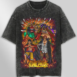One piece tee shirt - Vintage t shirt graphic tees - Streetwear unisex gray t shirt - Lusy Store LLC