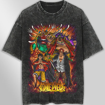 One piece tee shirt - Vintage t shirt graphic tees - Streetwear unisex gray t shirt Dark Gray