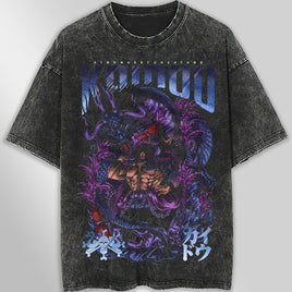 One piece tee shirt - Vintage t shirt Kaidou loose tops tees - Unisex streetwear graphic tees - Lusy Store LLC