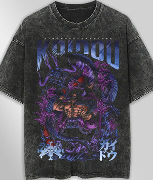One piece tee shirt - Vintage t shirt Kaidou loose tops tees - Unisex streetwear graphic tees - Lusy Store LLC