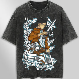 One piece tee shirt - Vintage t shirt loose tops tees - Unisex streetwear graphic tees Dark Gray