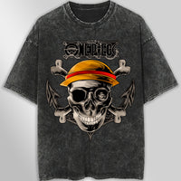 One piece tee shirt - Vintage t shirt loose tops tees - Unisex streetwear graphic tees Dark Gray