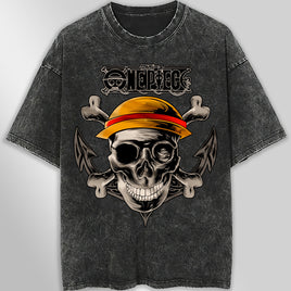 One piece tee shirt - Vintage t shirt loose tops tees - Unisex streetwear graphic tees Dark Gray