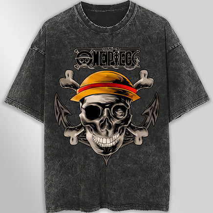 One piece tee shirt - Vintage t shirt loose tops tees - Unisex streetwear graphic tees Dark Gray