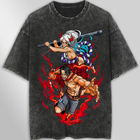 One piece tee shirt - Yamato graphic tees vintage t shirt - Streetwear unisex gray t shirt Dark Gray