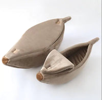 Portable Banana Pet Bed Brown Large