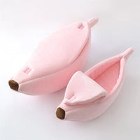 Portable Banana Pet Bed Pink Extra Large
