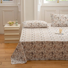 Pastoral Style Flower Printed Single Piece Cotton Bed Sheet Anna