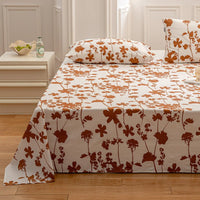 Pastoral Style Flower Printed Single Piece Cotton Bed Sheet Yike