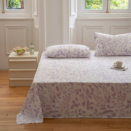 Pastoral Style Flower Printed Single Piece Cotton Bed Sheet Monologue