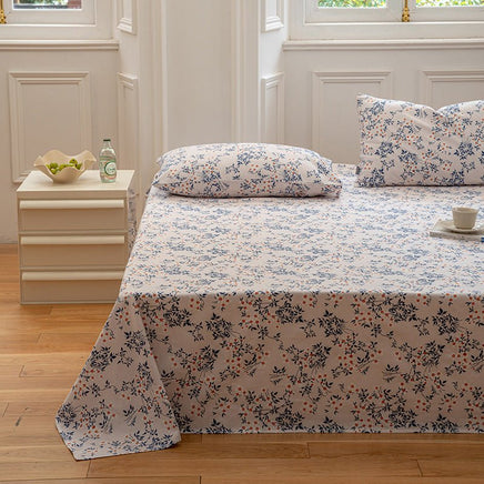 Pastoral Style Flower Printed Single Piece Cotton Bed Sheet Luo Yan