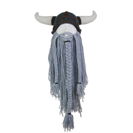 Personalized Long Beard Pointed Funny Hat for Halloween Party Gray Hat Light Gray Beard L58 60cm