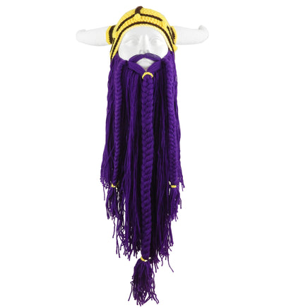 Personalized Long Beard Pointed Funny Hat for Halloween Party Yellow Hooded Purple Beard L58 60cm