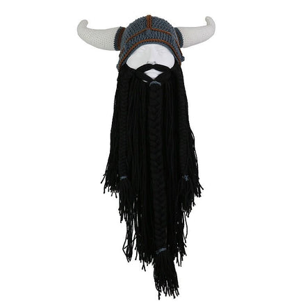 Personalized Long Beard Pointed Funny Hat for Halloween Party Gray CAP Black Beard L58 60cm