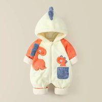 Plush Winter Romper Orange 0-3 Months