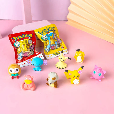 Pokemon Anime Hello Kitty Crayon Pikachu Figure Diy Cartoon Pencil Eraser 32pcs/Set Stationery Kids Gift