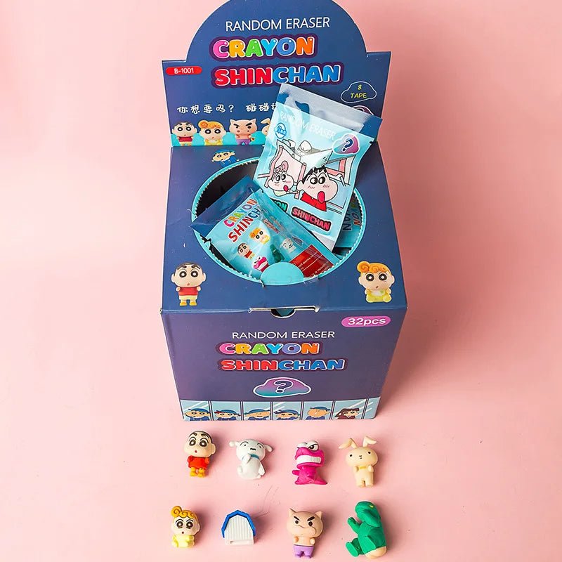Pokemon Anime Hello Kitty Crayon Pikachu Figure Diy Cartoon Pencil Eraser 32pcs/Set Stationery Kids Gift - Lusy Store LLC