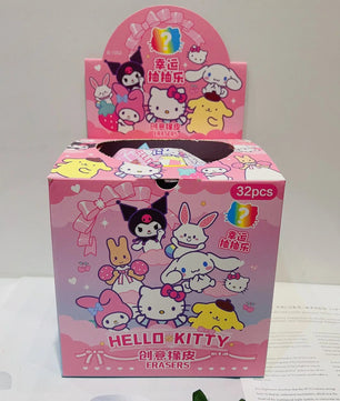 Pokemon Anime Hello Kitty Crayon Pikachu Figure Diy Cartoon Pencil Eraser 32pcs/Set Stationery Kids Gift - Lusy Store LLC
