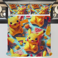 Pokemon Bedding 3D Cute Pikachu Cool Bed Linen For Bedroom - Bedding Set & Quilt Set - Lusy Store LLC