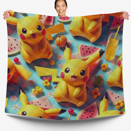 Pokemon Bedding 3D Cute Pikachu Cool Bed Linen For Bedroom - Bedding Set & Quilt Set - Lusy Store LLC