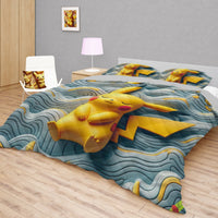 Pokemon Bedding 3D Cute Pikachu Sleep Bed Linen For Bedroom - Bedding Set & Quilt Set - Lusy Store LLC