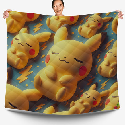 Pokemon Bedding 3D Cute Pikachu Sleep Bed Linen For Bedroom - Bedding Set & Quilt Set - Lusy Store LLC