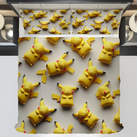 Pokemon Bedding 3D Cute Pikachu Sleep Bed Linen For Bedroom - Bedding Set & Quilt Set - Lusy Store LLC