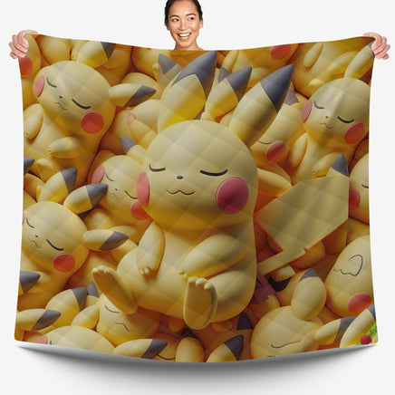 Pokemon Bedding 3D Cute Pikachu Sleep Bed Linen For Bedroom - Bedding Set & Quilt Set - Lusy Store LLC