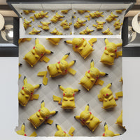 Pokemon Bedding 3D Cute Pikachu Sleep Bed Linen For Bedroom - Bedding Set & Quilt Set - Lusy Store LLC