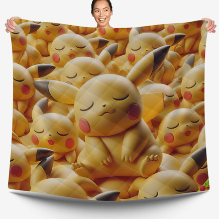 Pokemon Bedding 3D Cute Pikachu Sleep Bed Linen For Bedroom - Bedding Set & Quilt Set - Lusy Store LLC